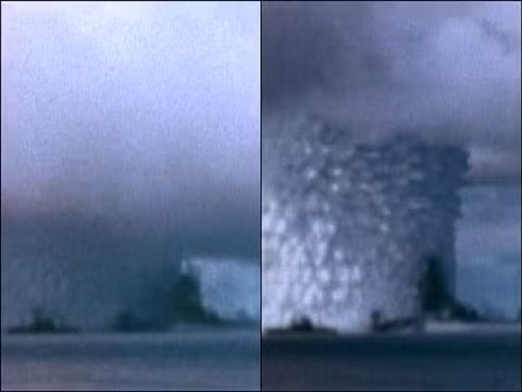 Đến ngày 25/7/1946, vụ thử hạt nhân Baker được Mỹ tiến hành trên đảo Bikini Atoll. Quả bom nguyên tự này có sức công phá 21 kiloton, được đặt dưới biển.