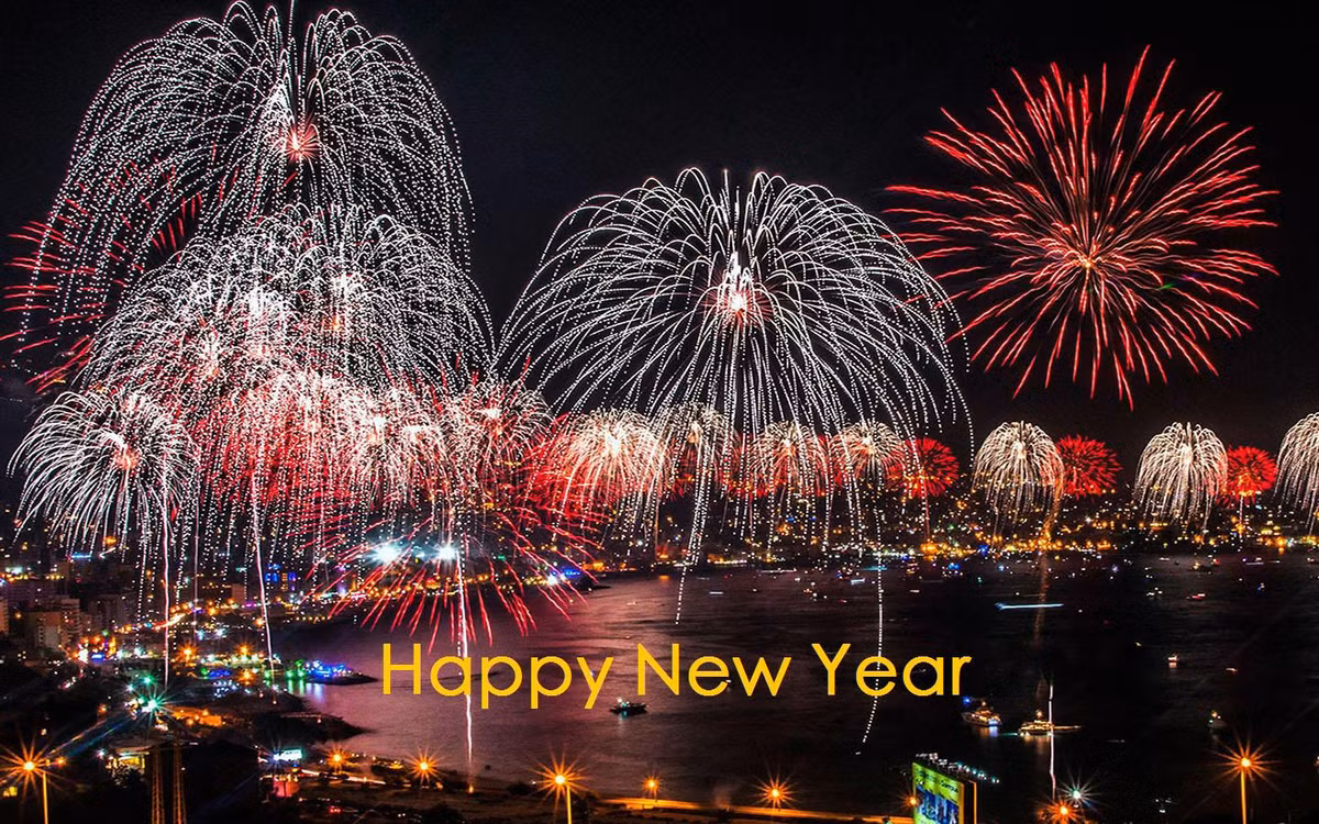 New Year Fireworks sẽ cho bạn màn bắn pháo hoa đẹp mắt. Tùy theo sở thích, bạn có thể đặt các phần hiệu ứng âm thanh, pháo hoa, sao sáng, màu sắc cũng như thời gian pháo hoa nổ tung trên bầu trời. Ảnh: APKPure.