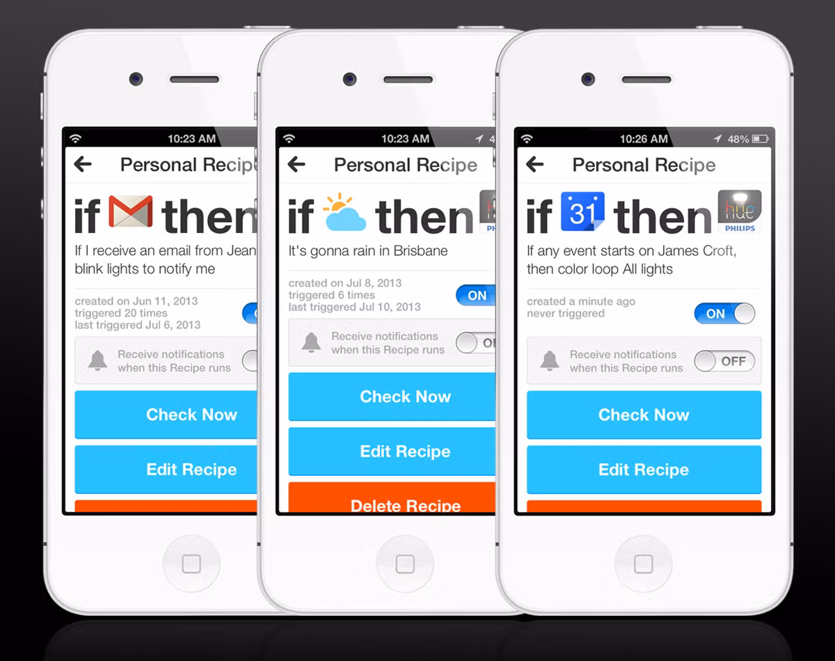 Mục đích của ứng dụng IFTTT là kết nối hoạt động của các ứng dụng với nhau thành một hành động có nghĩa. Ảnh: Digital Royalty.