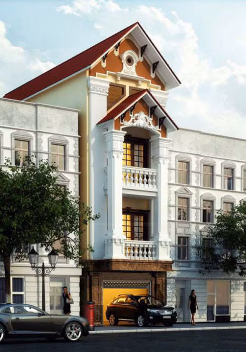  Nhà ống giả biệt thự theo phong cách châu Âu vừa cổ điển vừa hiện đại. Ảnh: Dbd.