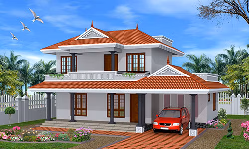Nhà mái thái trẻ trung với những ô cửa kính được bố trí khá đẹp mắt, vừa lấy ánh sáng tự nhiên vừa tạo không gian mở. Ảnh: Thanglongarc.