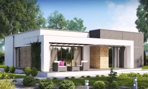 Những gia đình có đất rộng, một mẫu nhà cấp 4 mái bằng với sân vườn đẹp luôn là sự lựa chọn tối ưu. Ảnh: Datbinhduong.