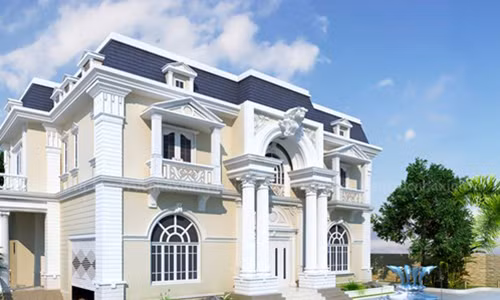 Biệt thự vườn phong cách cổ điển Pháp kiêu sa cùng đường nét mạch lạc. Ảnh: Vietarchitect.