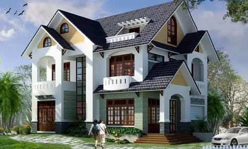 Sự hài hòa và trang nhã là đặc điểm chủ đạo của tổng thể ngoại thất ngôi nhà. Ảnh: Ktshanoi.
