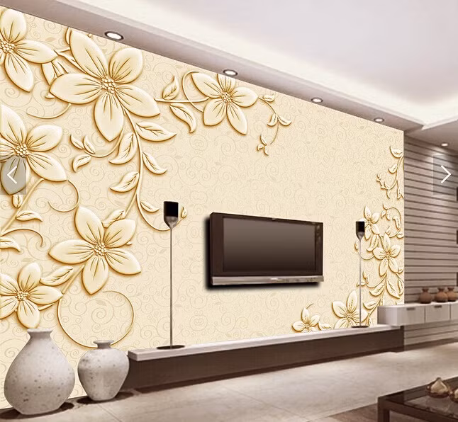 Nếu bạn là người ưa phong cách hoài cổ, thích vẻ đẹp cổ điển, lãng mạn, chắc chắn bạn không thể bỏ qua mẫu giấy dán tường với họa tiết những bông hoa nổi này.