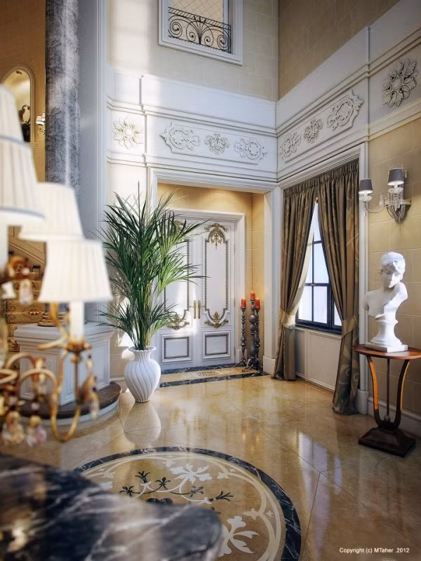 Sàn nhà được lát bằng gạch sáng bóng. Ảnh: Home-designing.