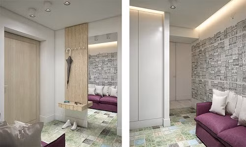 Phòng khách được bố trí với sofa màu hồng đậm, gam màu mang đến vẻ đẹp hiện đại, thời trang cho không gian nhỏ. Không cần sử dụng quá nhiều các màu sắc, chỉ với điểm nhấn từ sofa êm ái, trẻ trung ấy cũng đủ để giúp mọi người cảm thấy hào hứng và vui vẻ khi được chuyện trò ở khoảng diện tích này.