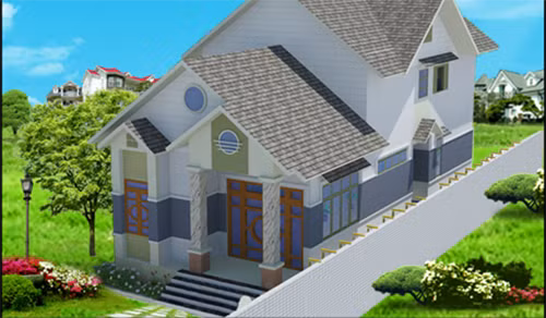 Nhà cấp 4 có gác lửng mộc mạc và gần gũi. Ảnh: Maunhadepmoi.