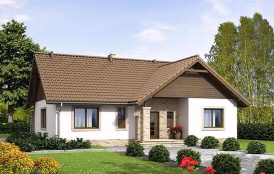Điểm nổi bật của ngôi nhà cấp 4 là hệ thống cửa sổ thông minh tạo không gian thoáng mát. Ảnh: 10nhadep.
