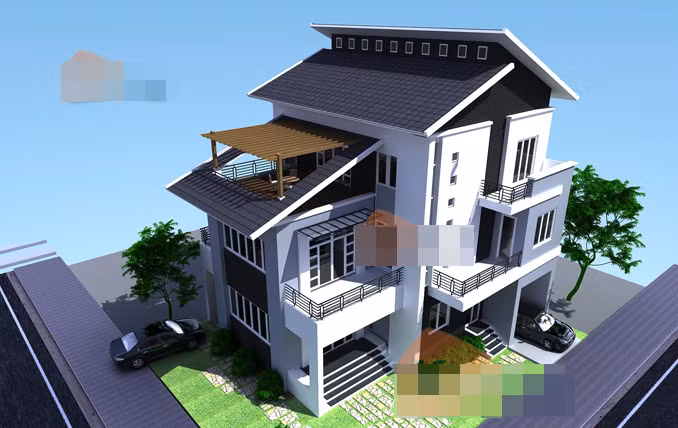 Phòng khách rộng có cửa sổ và cửa đi nhìn ra khoảng sân vườn. Ảnh: Kientaoviet.