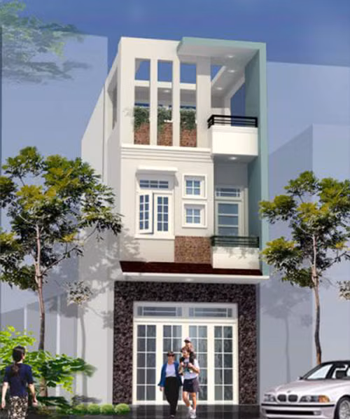 Màu sơn trắng ngà cùng viền xanh bên phải tạo thêm phong cách mới mẻ. Ảnh: Khonggiannhadep24h.