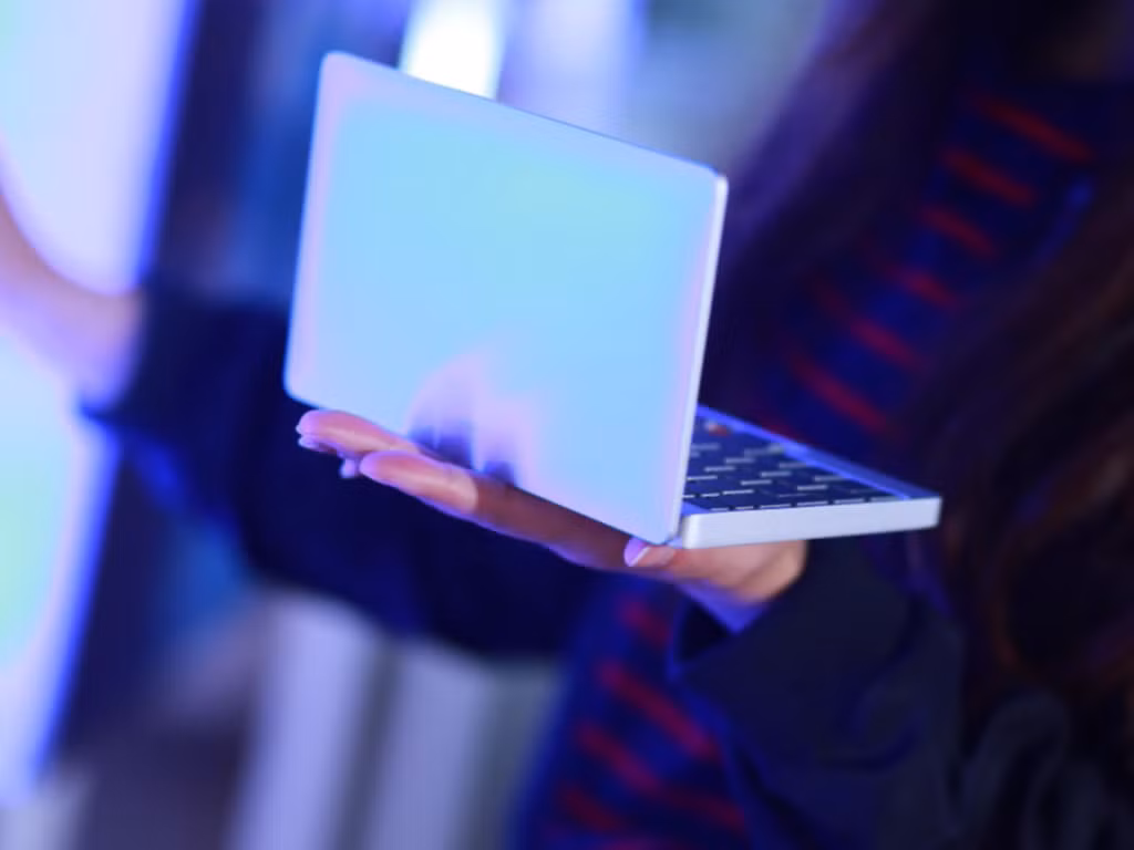 Cân nặng của laptop nhỏ nhất thế giới chỉ khoảng 0,5 kg, khá vừa vặn trong túi quần.