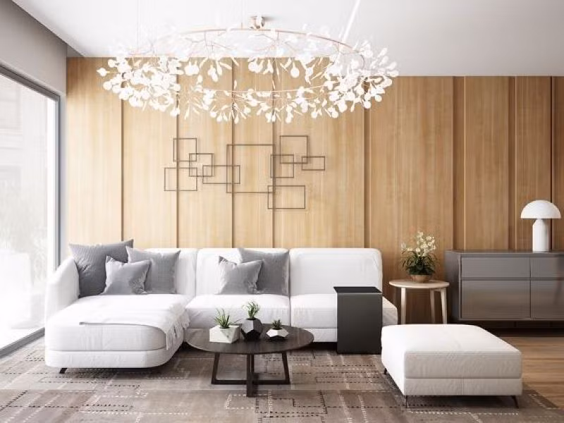 Đèn chùm lạ mắt đang trở thành xu hướng trang trí phòng khách của nhiều gia đình trẻ.