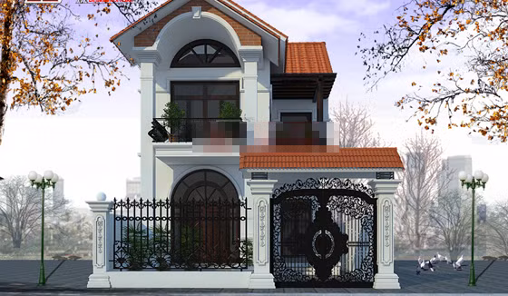Ngôi nhà thiết kế đơn giản mang đậm kiểu cách kiến trúc truyền thống, không quá cầu kỳ nhưng vẫn biểu hiện được sự tinh tế, phóng khoáng. Ảnh: Angcovat.