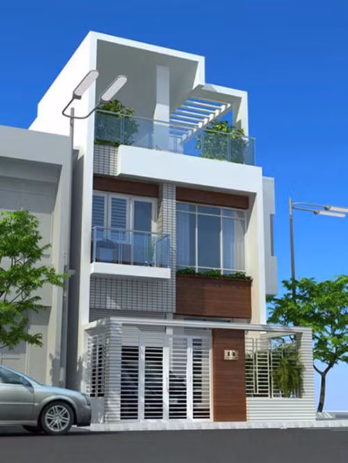 Lan can kính là sự mới mẻ và độc đáo mà thiết kế nhà phố này mang lại. Ảnh: Khoe &amp; đẹp.