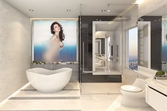 Tầng thượng của căn penthouse nằm trên tầng 33 của toà nhà – nơi có thể nhìn ra toàn cảnh thành phố.