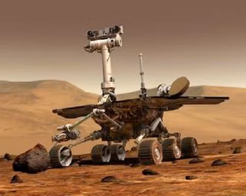 Robot tự hành Spirit miệt mài khám phá trên sao Hỏa. Ảnh: NASA.