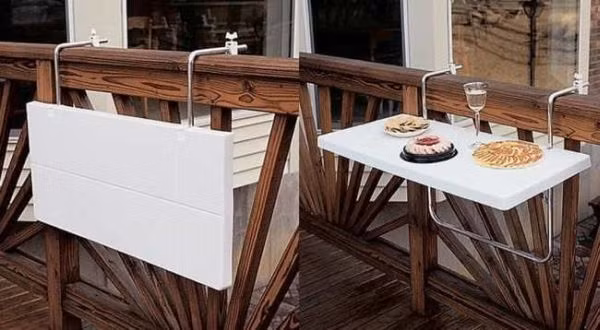 Bàn gấp nhỏ xinh xắn phù hợp với bữa ăn nhỏ. Ảnh: Bietthuae.