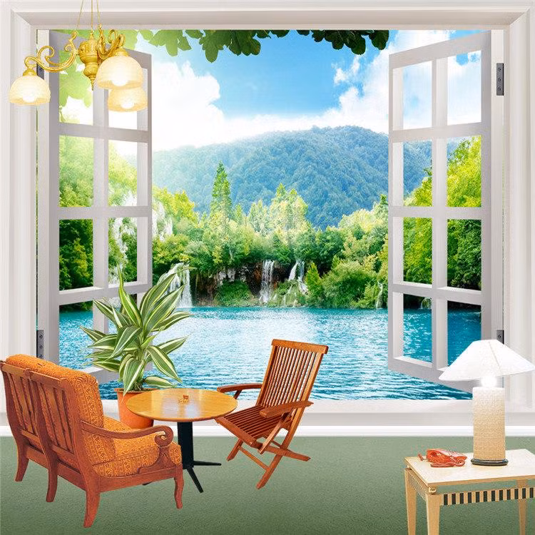 Vừa nhâm nhi ly cà phê vừa ngắm cảnh thác đổ ngay trong phòng khách thật là một điều không thể tuyệt vời hơn. Ảnh: Printest.