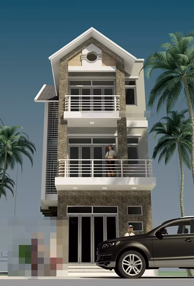 Nhà lô phố 3 tầng với phong cách sang trọng, trang nhã của một căn biệt thự trên nền tảng loại hình nhà ống. Ảnh: Kientaoviet.