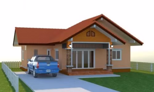 Căn biệt thự có khoảng sân vườn rộng rãi, đẹp lôi cuốn, mang đến cho gia chủ một cái nhìn thiện cảm mà chi phí thi công thực tế khoảng 500 triệu đồng. Ảnh: Kientrucnhapho.