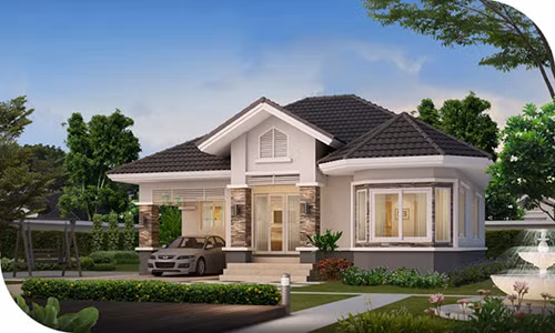  Biệt thự vườn mini được xây dựng trên khu đất rộng ngang 20m dài thoải ra phía sau, hài hòa theo phong cách hiện đại. Ảnh: Thietkenhadepmoi.