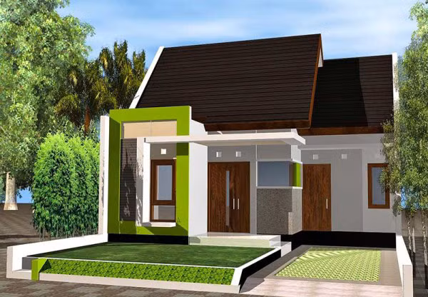Mái hiên bao trùm cả phòng khách, phòng bếp và cửa phụ tạo nên không gian ấm cúng cho gia đình. Ảnh: Nhadepso.