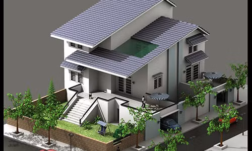 Về bản chất, nhà lệch tầng có độ chênh cốt giữa các tầng, là sự khác biệt về độ cao giữa các tấm sàn hoặc không gian. Ảnh: Kientrucsuvietnam.