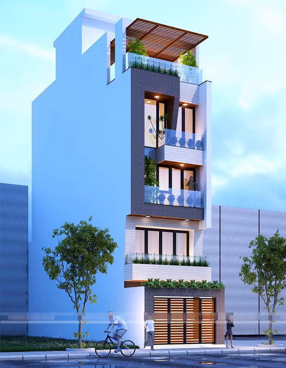 Mặt tiền thanh lịch, hiện đại nhưng không mất đi sự sang trọng và bề thế. Ảnh: Housvn.