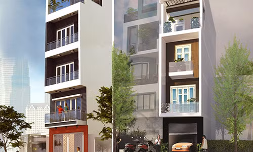 Hệ thống lan can kính, cửa kính rộng, tường ốp gạch gốm có độ bền rất cao, ít phải sửa chữa. Ảnh: Ktshanoi.