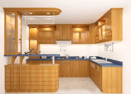 Với chất liệu gỗ tủ bếp này giúp mang lại cảm giác ấm cúng cho gian bếp của bạn. Có thể nói, tủ bếp bằng gỗ veneer sẽ là lựa chọn tuyệt vời cho những gia chủ yêu thích phong cách tự nhiên, gần gũi. Tủ gỗ veneer có nhiều loại vân, thớ gỗ vô cùng đẹp mắt cho bạn lựa chọn.