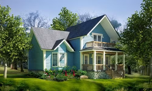  Nhà cấp 4 kiểu Mỹ không cổng, không tường rào kiên cố nhưng ấn tượng với không gian xanh mướt. Ảnh: Thanglongarc.