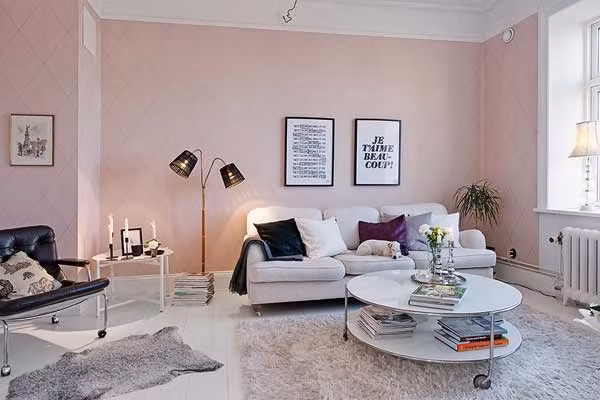 Sắc mềm mại, êm dịu của màu hồng pastel mang đến không gian sống sang trọng và dễ chịu. Ảnh: Architecture Art Designs.