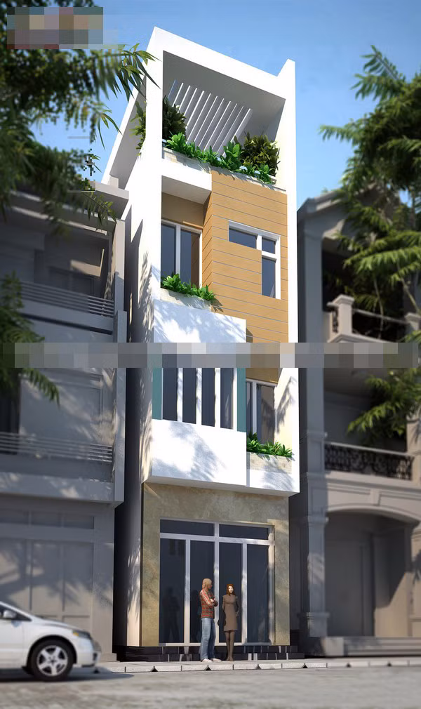 Các chi tiết trang trí mặt tiền mang đậm phong cách hiện đại, ấn tượng tạo sự thuận lợi trong việc kinh doanh buôn bán. Ảnh: Kientrucnhaviet.