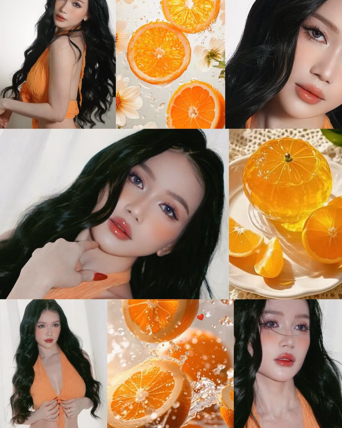 Lấy cảm hứng từ những trái cam mọng nước, Sĩ Thanh khiến người xem không thể rời mắt trong từng biểu cảm.