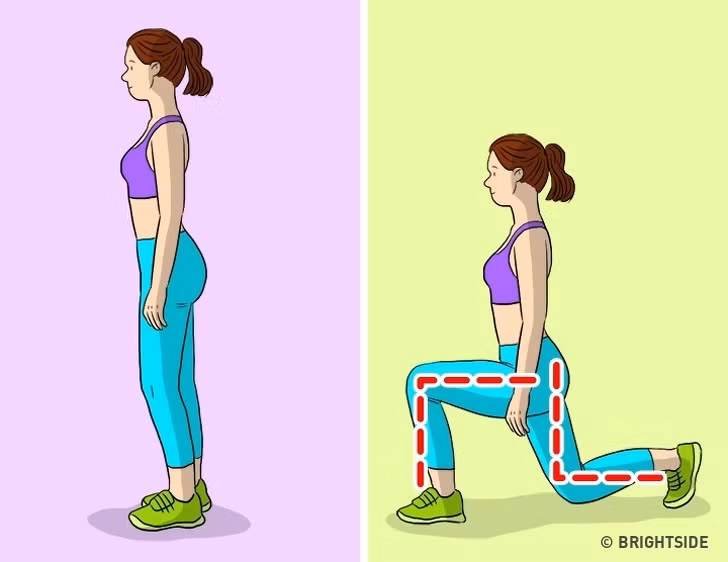 Thay thế bằng đi về phía trước: Thực hiện kĩ thuật này khá đơn giản chỉ cần đi một đoạn ngắn và bước thật sâu về phía trước.