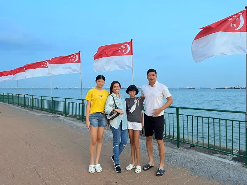 An Nhiên cao vượt mẹ và gần bằng bố.