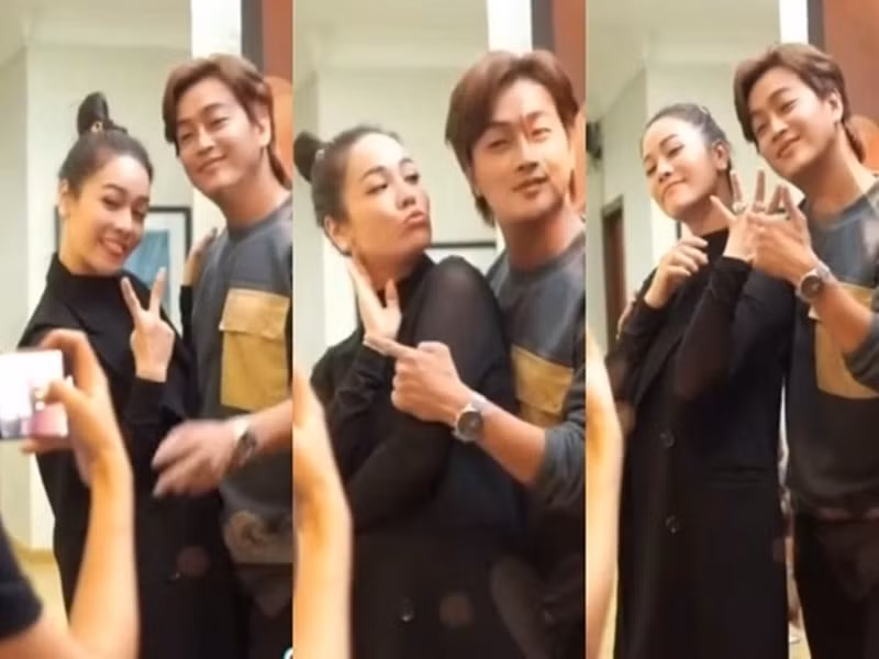 Tháng 4/2021, cư dân mạng xôn xao clip Nhật Kim Anh được TiTi cầu hôn. Theo đó, trong đoạn clip, TiTi vào vai chàng trai giả vờ dùng nhẫn kim cương cầu hôn Nhật Kim Anh để che giấu chuyện có người thứ ba. Bị nghi vấn chuẩn bị lấy chồng, Nhật Kim Anh cho biết, cô làm clip hài hước cùng với các thành viên trong công ty chỉ để giải trí. Về clip cầu hôn, TiTi chia sẻ: "Do thấy trên Tiktok có clip hay hay nên tôi cover lại thôi chứ không phải tung dấu hiệu gì đâu”. Ảnh: Yan