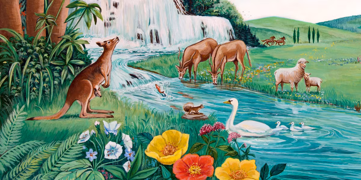 Tiến sĩ Konstantin cho rằng, cấu trúc bên trong của kim tự tháp mô phỏng hình dạng của một cái cây. Để củng cố quan điểm của mình, ông trích dẫn các văn bản cổ và bản đồ thời trung cổ, bao gồm bản đồ Hereford Mappa Mundi thế kỷ 13, cho thấy một Trái đất hình tròn được bao quanh bởi con sông huyền thoại có tên là Oceanus. Ở trên cùng của bản đồ là chốn Địa đàng, nằm cạnh bờ sông. Ảnh: jw.org.