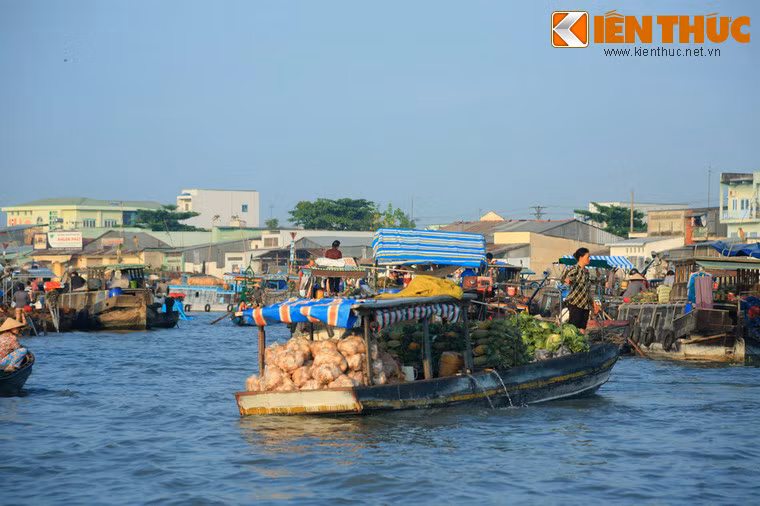 Họp từ mờ sáng trên đoạn sông Cái Răng cách bến Ninh Kiều của TP Cần Thơ khoáng 4km, chợ nổi Cái Răng là một trong những khu chợ nổi đặc sắc nhất của vùng đồng bằng sông Cửu Long.