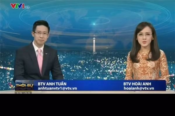 Anh hau truong hai huoc cua BTV thoi su noi tieng