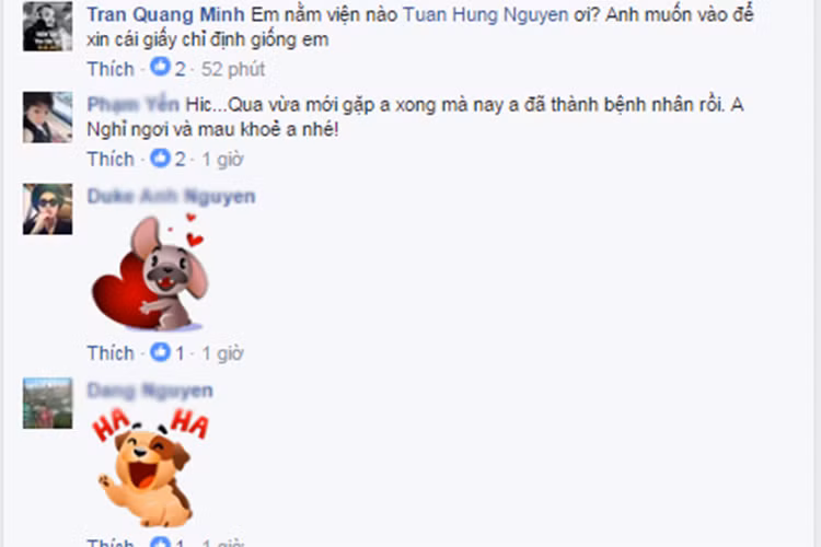 Bạn bè, đồng nghiệp và fan của Tuấn Hưng vô cùng vui mừng khi biết anh đã trở về nhà và sức khỏe đang dần tốt lên. (Ảnh: FBNV)