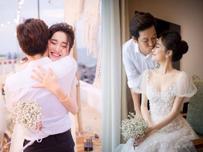 Nhờ sự động viên của Trường Giang, Nhã Phương vượt qua những áp lực do chính mình tạo ra. Ảnh: FBNV.