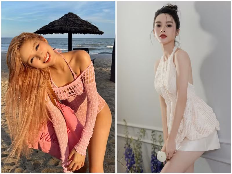 Khuôn mặt của Quỳnh Lương trẻ trung còn Xoài Non sở hữu gương mặt xinh như búp bê.