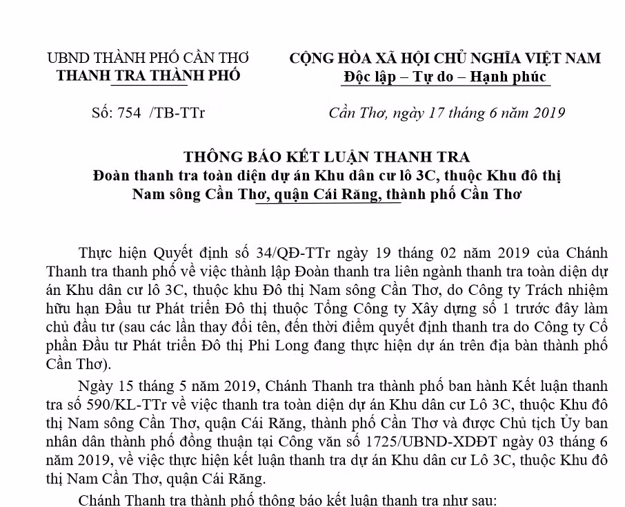 Qua choang loat sai pham o Khu dan cu lo so 3C cua song nuoc Can Tho