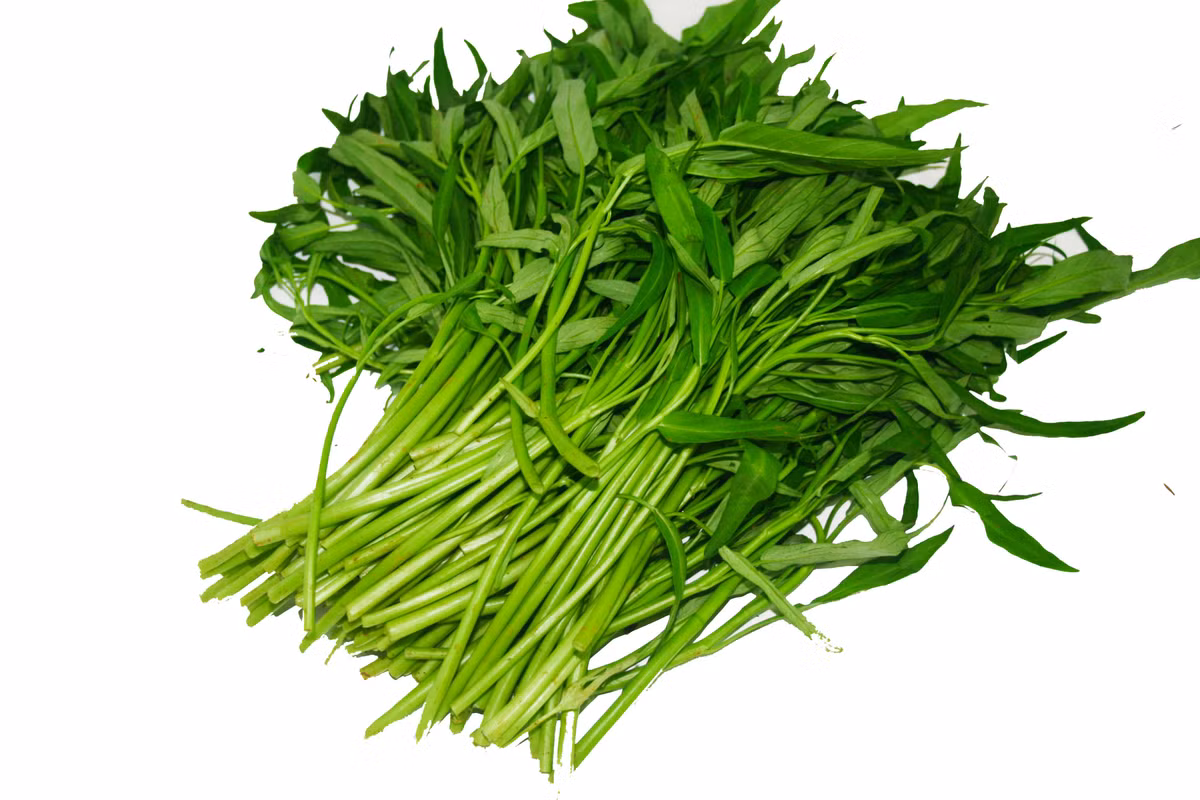Để giải độc có thể giã rau muống tươi hoặc xay nhuyễn vắt lấy nước cốt cho người bệnh uống . Ảnh: Fresco.