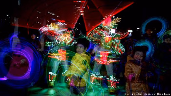 Lễ hội ánh sáng Jeongwol Daeboreum diễn ra ở thủ đô Seoul, Hàn Quốc, vào ngày 4/2/2019.