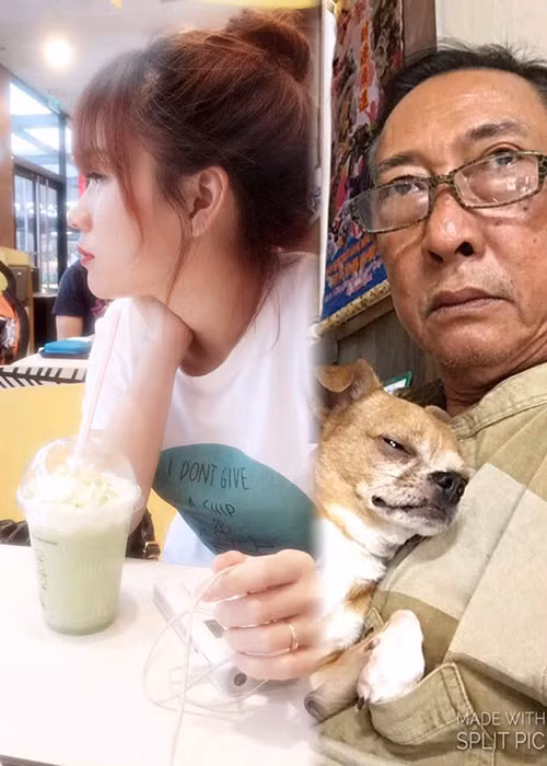 Là con nuôi nhưng Khả Hân vẫn hết lòng chăm sóc nghệ sĩ Lê Bình. Ảnh: FBNV