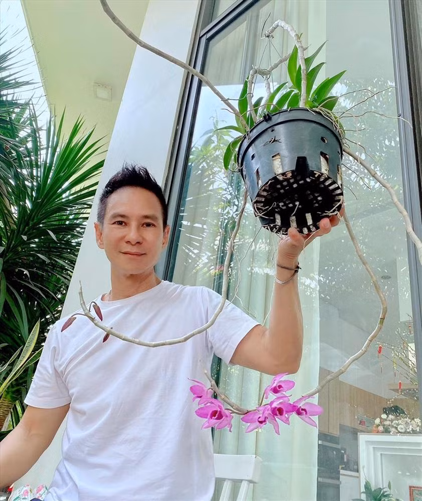 Ngoài cây ăn quả, nam ca sĩ còn trồng hoa lan.