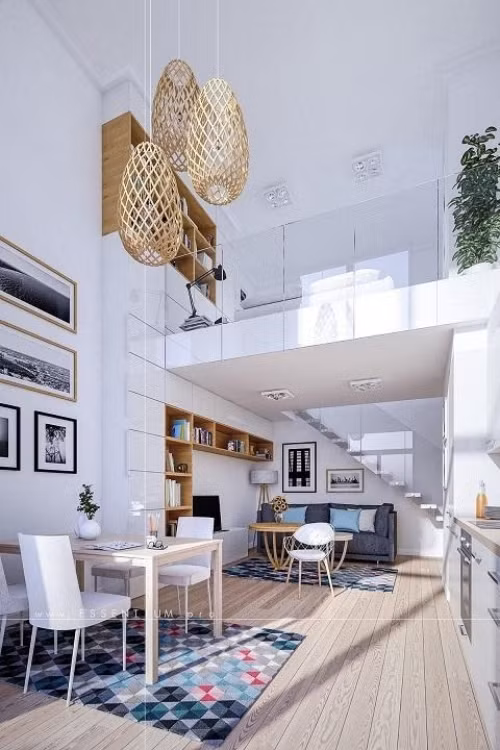 Với diện tích 50m2, gia chủ có thể thiết kế 1 tầng trệt, 1 gác xếp rất rộng rãi và thoải mái. Ảnh: Duraflex